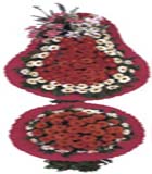 K�rm�z� ve beyaz gerberalardan olu�an ikili D���n a��l�� �i�e�i h= 220x130 cm<br>K�rm�z� ve beyaz gelberalardan olu�an ikili D���n, N�kah , A��l�� �i�e�i Ortalama �r�n boyutlar� 220x110cm