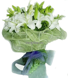 Beyaz lilyumlardan olu�an buket